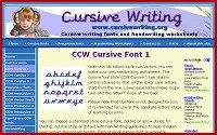 Cursive Writing - school handwriting fonts and resources