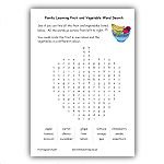 5 a Day - Fruit and vegetable word search