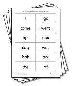 Reading printables - Reception 45 High Frequency Words